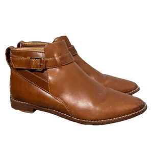 Madewell The Hollis Leather Ankle Boots Size 7 M Brown Equestrian English Saddle